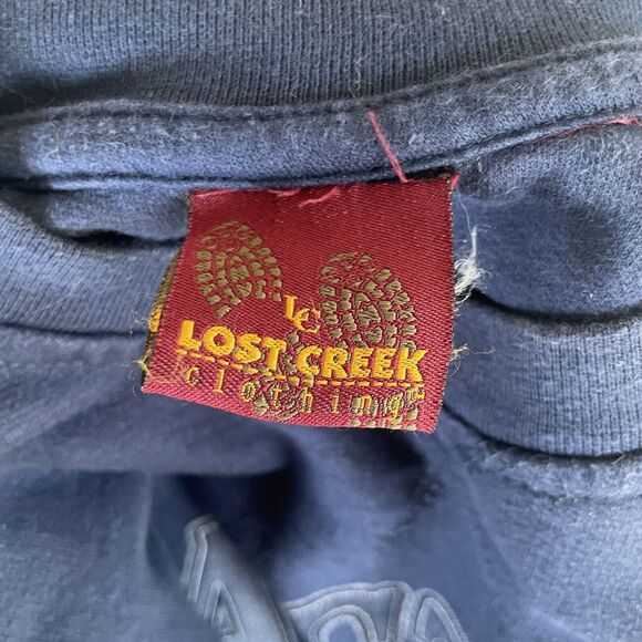 VTG Lost Creek Eagle Sweatshirt Mens XL Blue Graphic Crewneck Master of the Hunt - Picture 14 of 15